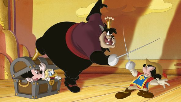 Tři mušketýři: Mickey, Donald a Goofy