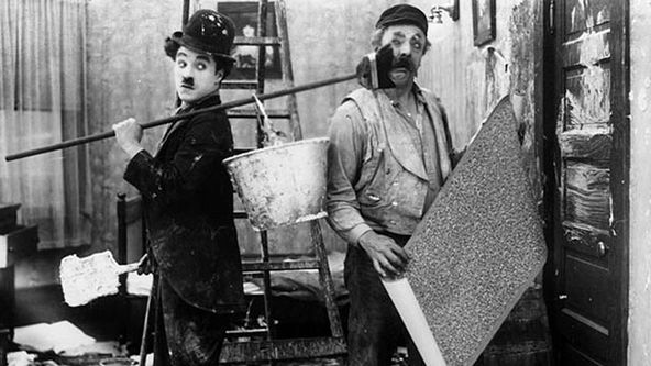 Chaplin lepičem tapet